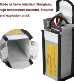 Best Yunique - Säkerhetsväska för Lipo-batterier, 1 st, flamskyddsmedel och anti-explosionsmaterial, mått 125x64x50 mm - Skyddsfodral för RC Beredskapsplaner